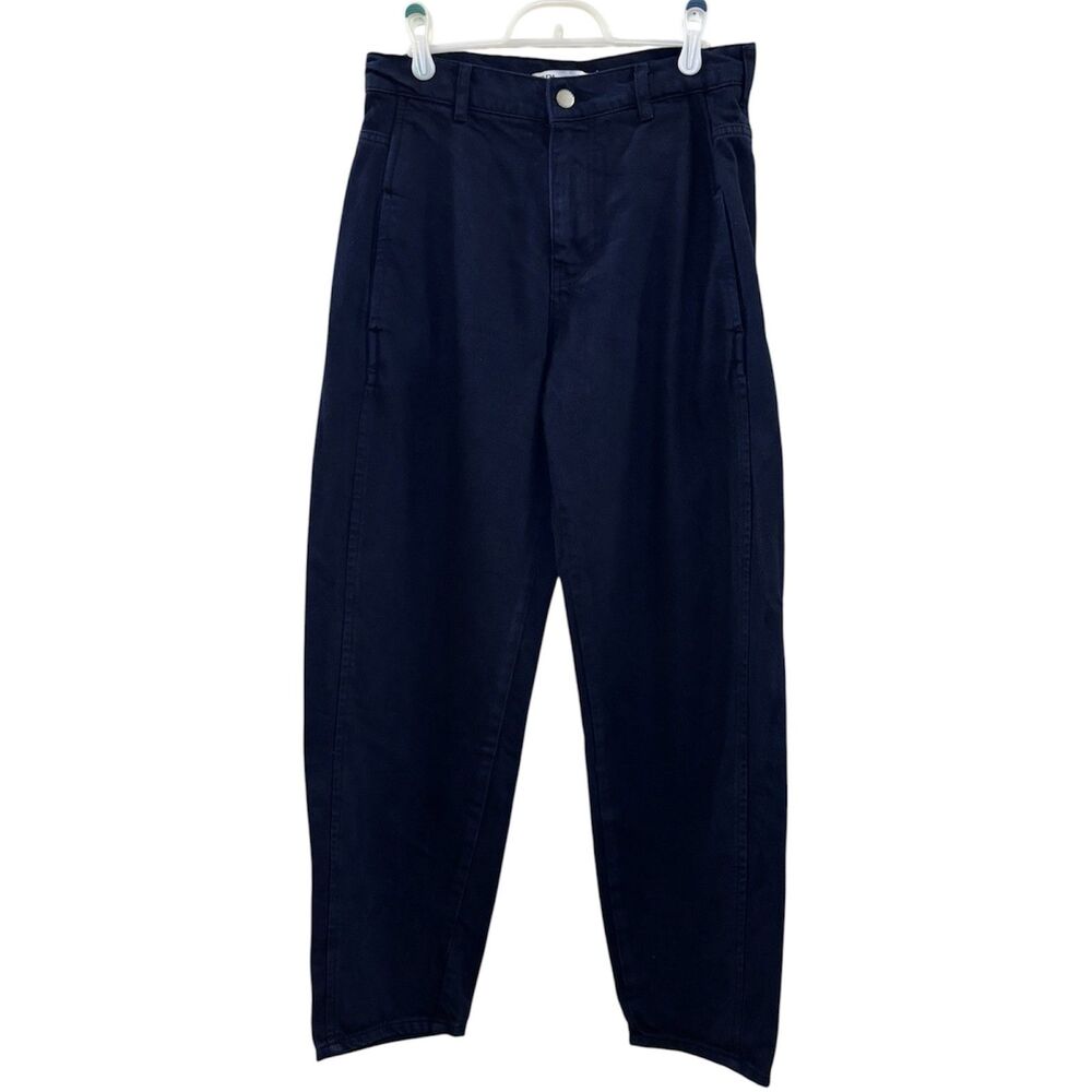 Zara ZW The Emel Jeans Barrel Leg Pants Navy Blue Size 4